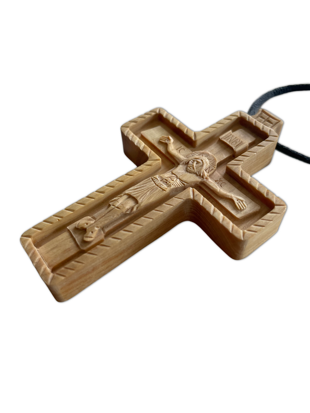 Hand Carved Boxwood Cross / Pendant - Athonite