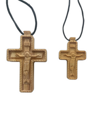 Hand Carved Boxwood Cross / Pendant - Athonite