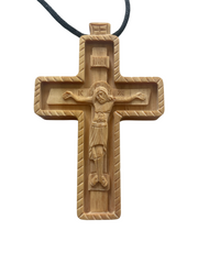 Hand Carved Boxwood Cross / Pendant - Athonite