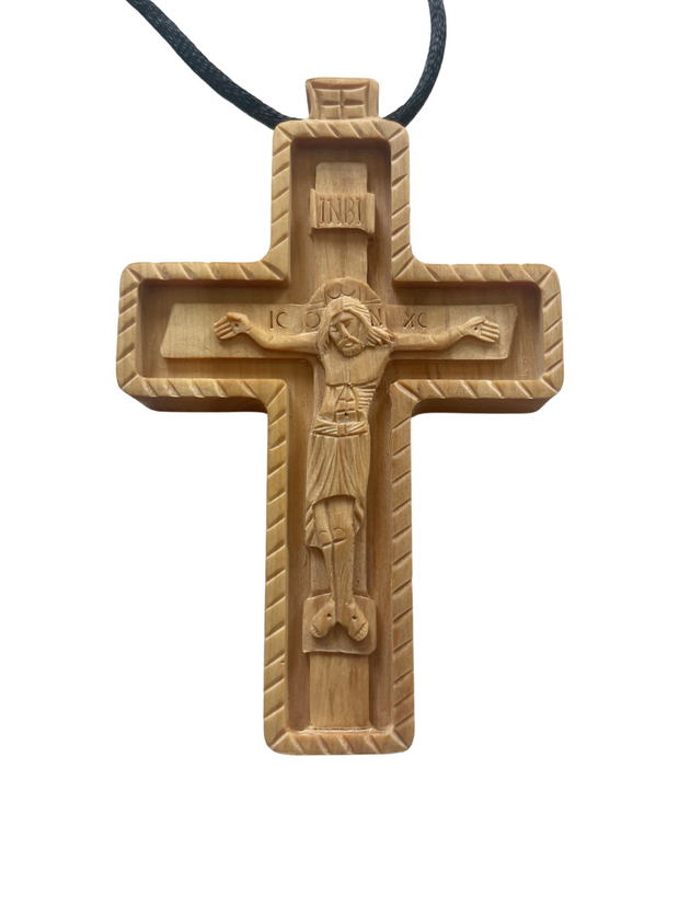 Hand Carved Boxwood Cross / Pendant