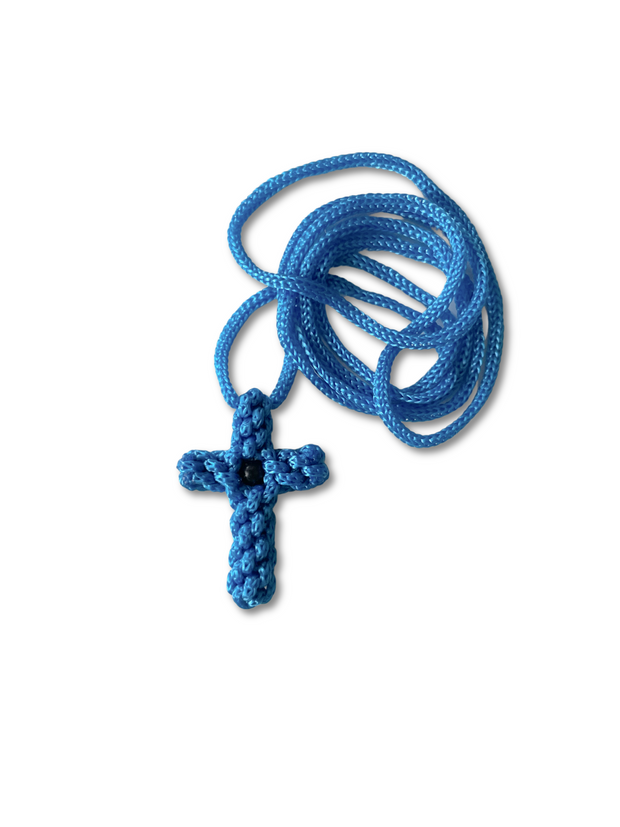 Knitted Cross on Rope