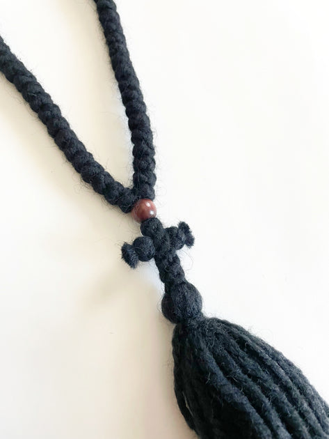 Wool Prayer Rope from Mount Athos (Dark Bead) – Athonite