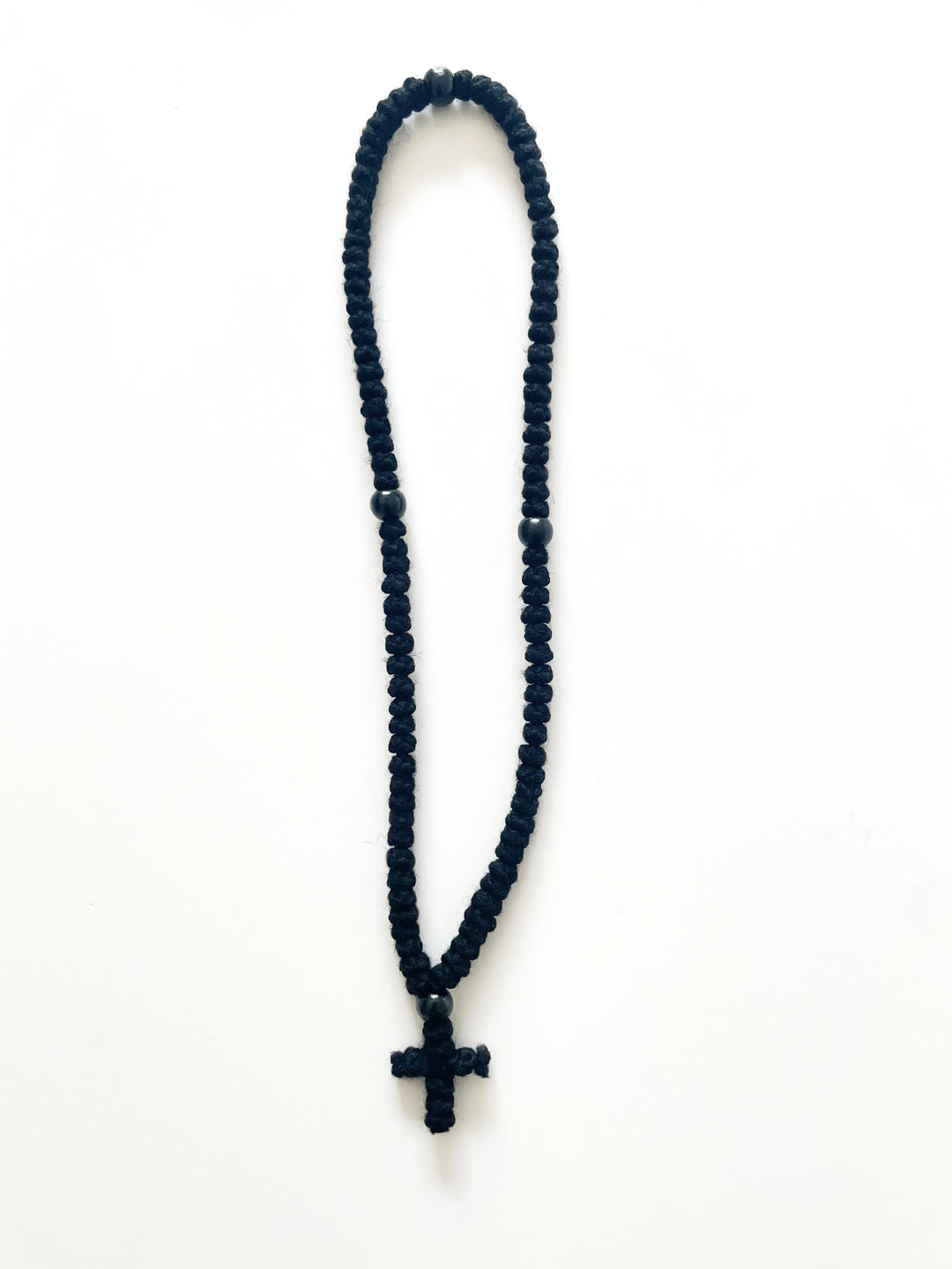 Wool Prayer Rope from Mount Athos (Black Bead)