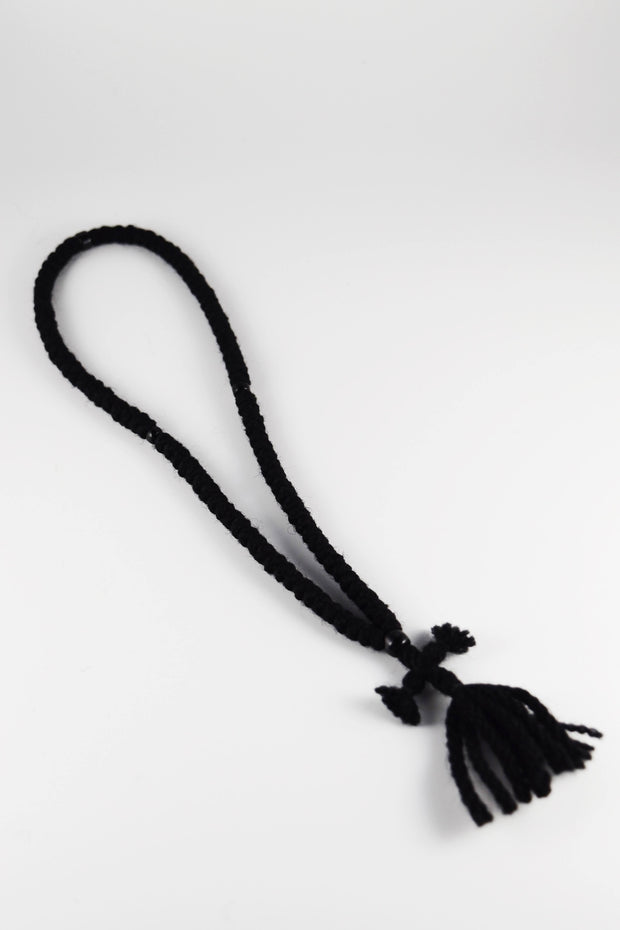 Wool Prayer Rope with Knitted Cross & Tassels - Athonite
