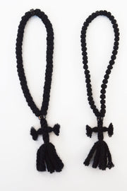 Wool Prayer Rope with Knitted Cross & Tassels - Athonite