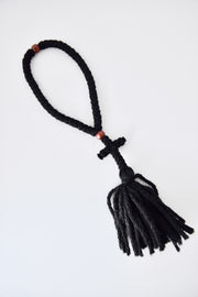 Wool Prayer Rope with Chestnut Wood Beads